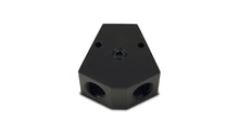 Load image into Gallery viewer, Vibrant Billet Aluminum Y-Block Fitting with 1/8in NPT Port - 1/2in NPT x 3/8in NPT x 3/8in NPT - Main Product View