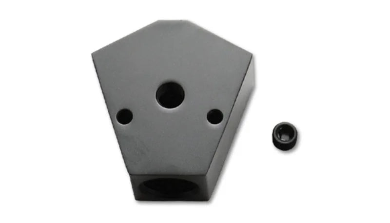 Vibrant Billet Aluminum Y-Block Fitting with 1/8in NPT Port - 1/2in NPT x 3/8in NPT x 3/8in NPT - Back View