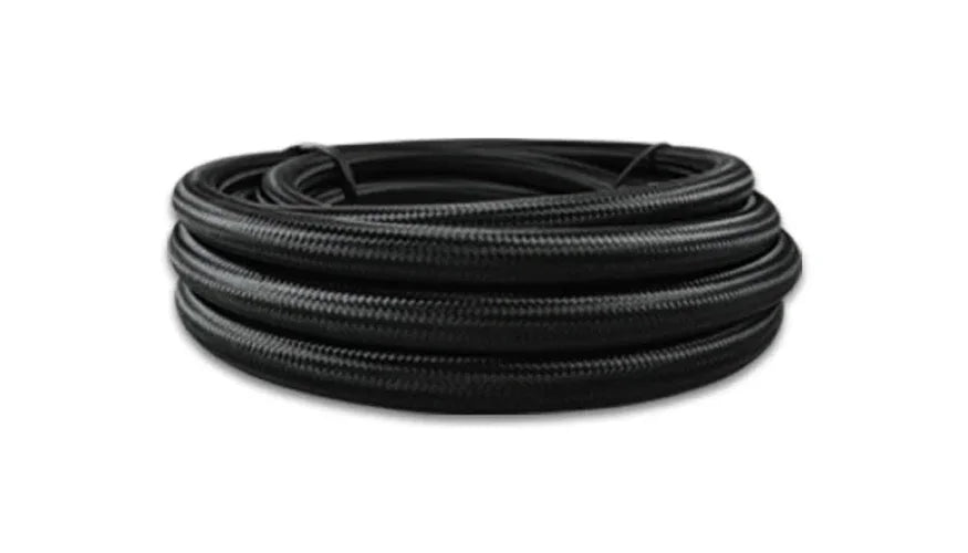 Vibrant Black Nylon Braided Flex Hose w/PTFE Liner AN -16 (10ft Roll) - Side View