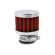 Load image into Gallery viewer, Vibrant Crankcase Breather Filter w/ Chrome Cap 2 1/8in 55mm Cone ODx2 5/8in 68mm Tallx3/8in 9mm ID - Side View