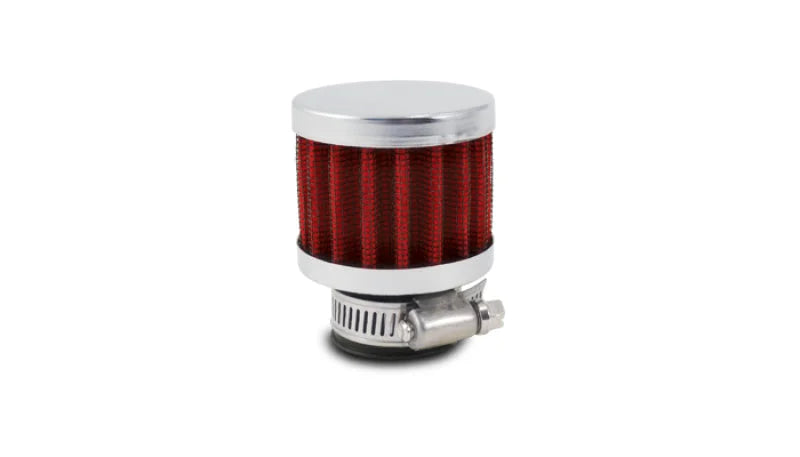 Vibrant Crankcase Breather Filter w/ Chrome Cap 2 1/8in 55mm Cone ODx2 5/8in 68mm Tallx3/8in 9mm ID - Side View