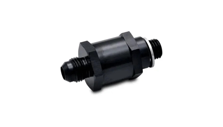 Vibrant Fuel Pump Check Valve -8AN Male Flare to 12mm x 1.5 Metric - Side View