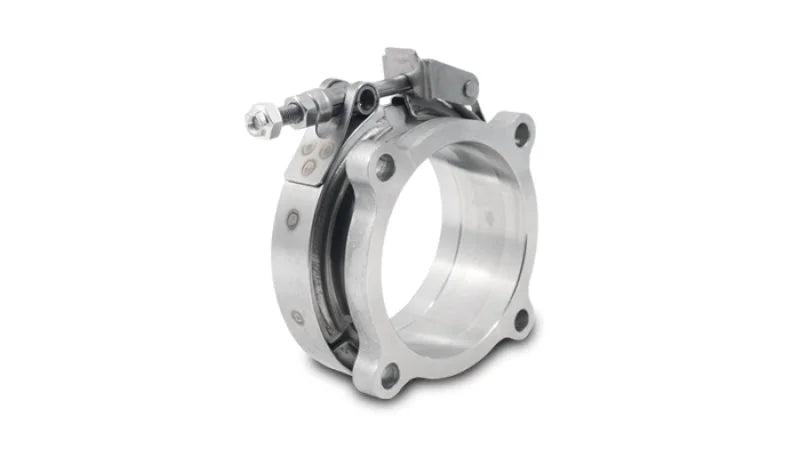 Vibrant GT Series Turbo Adapter 3in 4 Bolt to 3in V-Band Flange w/ V-Band & V-Band Clamp - Side View