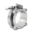 Load image into Gallery viewer, Vibrant GT Series Turbo Adapter 3in 4 Bolt to 3in V-Band Flange w/ V-Band &amp; V-Band Clamp - Side View