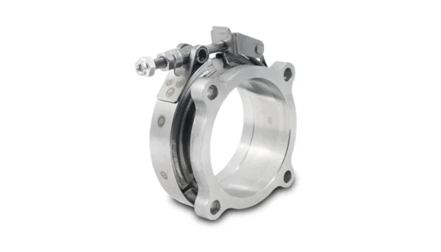 Vibrant GT Series Turbo Adapter 3in 4 Bolt to 3in V-Band Flange w/ V-Band & V-Band Clamp - Side View