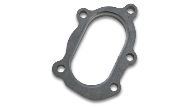 Vibrant GT25R / GT28R Discharge Flange with Oval Outlet (5 Bolt) T304 SS 1/2in Thick - Side View