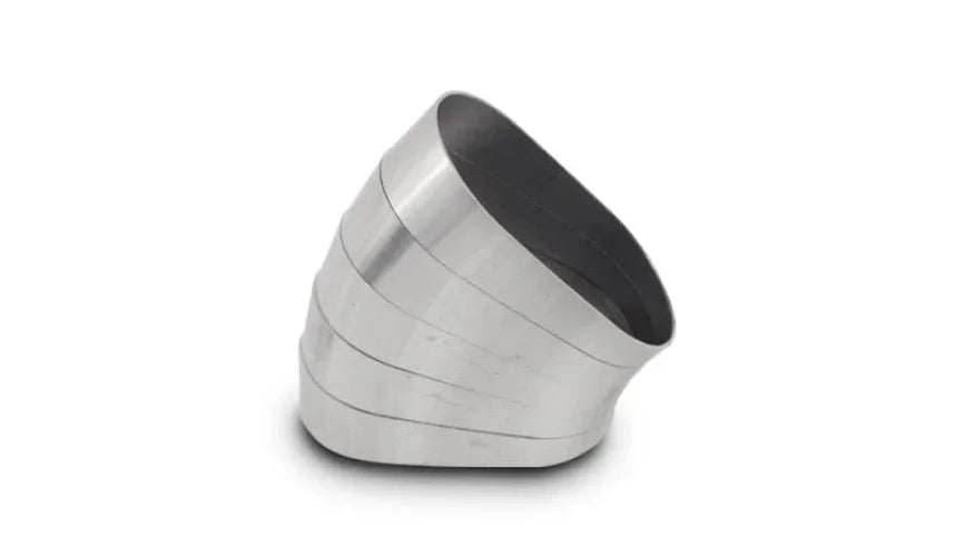 Vibrant Horizontal 304 SS Nominal 3 in. Oval / 3.75 in. Centerline Radius, 9 degree/cut -Set of 5 - Side View