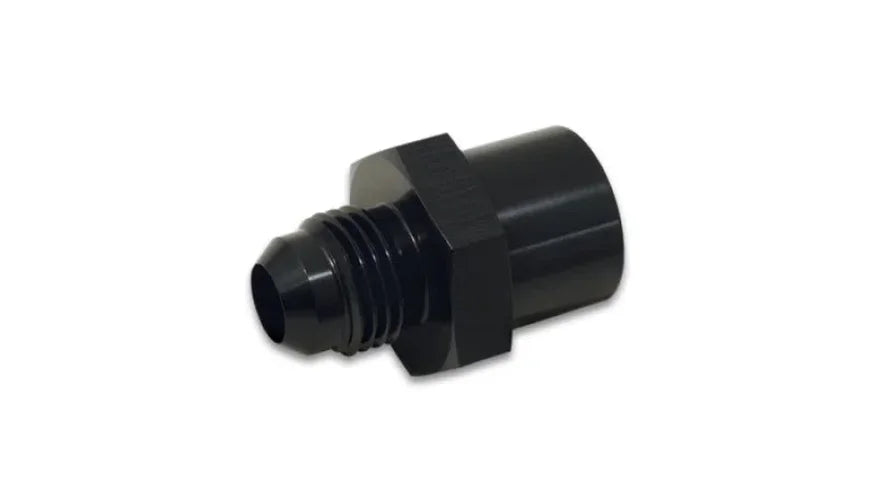 Vibrant M14 x 1.5 Female to -6AN Male Flare Adapter - Anodized Black - Side View