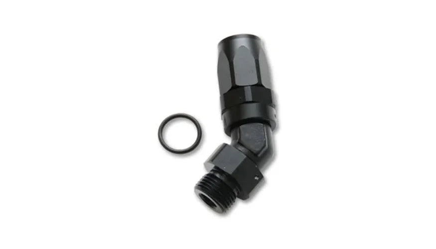 Vibrant Male -10AN 45 Degree Hose End Fitting - 3/4-16 Thread (8) - Side View