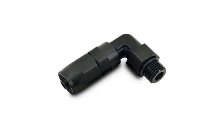 Vibrant Male -10AN 90 Degree Hose End Fitting - 1-1/6-12 Thread (12) - Side View