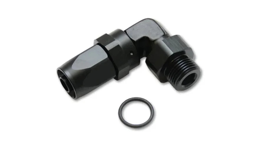 Vibrant Male -12AN 90 Degree Hose End Fitting - 7/8-14 Thread (10) - Side View