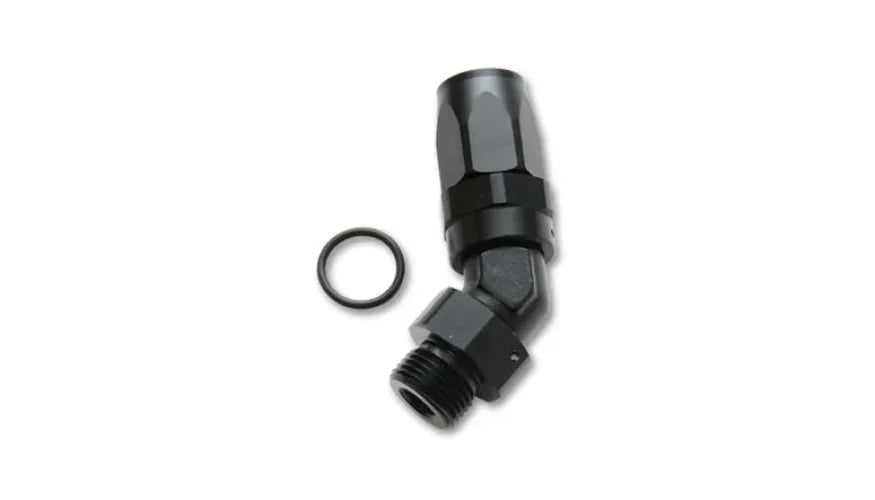 Vibrant Male -8AN 45 Degree Hose End Fitting - 3/4-16 Thread (8) - Side View