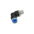 Load image into Gallery viewer, Vibrant Male Elbow Pneumatic Vacuum Fitting (1/4in NPT Thread) - for use with 1/4in (6mm) OD tubing - Side View