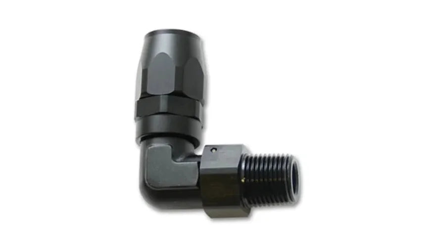 Vibrant Male NPT 90 Degree Hose End Fitting -8AN - 3/8 NPT - Side View