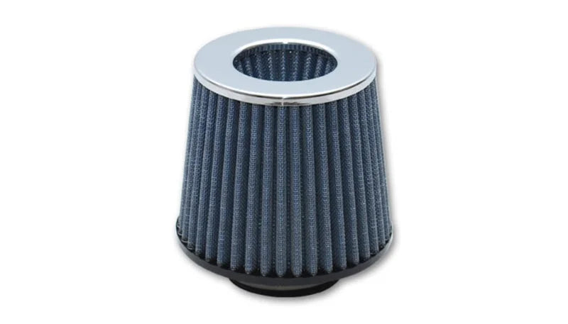 Vibrant Open Funnel Perf Air Filter (5in Cone O.D. x 5in Tall x 2.5in inlet I.D.) Chrome Filter Cap - Main Product View