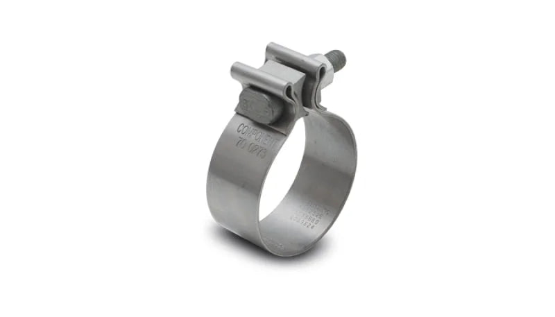 Vibrant SS Accuseal Exhaust Seal Clamp for 2.75in OD Tubing (1in wide band) - Side View