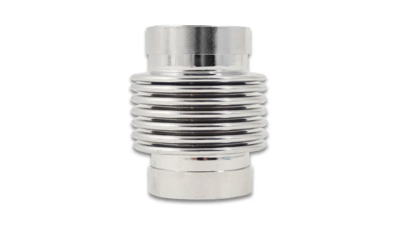 Vibrant SS Bellow Assembly w/ Liner 1.875in Inlet/Outlet ID x 2.75in OAL Electro Polished - Side View