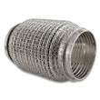 Load image into Gallery viewer, Vibrant SS Flex Coupling w/ Interlock Liner and Mesh Braid 3in Inlet/Outlet x 6in long - Side View