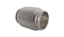 Load image into Gallery viewer, Vibrant SS Flex Coupling w/ Interlock Liner and Mesh Braid 3in Inlet/Outlet x 6in long - Side View