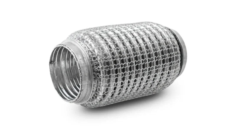 Vibrant SS Flex Coupling w/ Interlock Liner and Mesh Braid 2.25in Inlet/Outlet x 6in Long 66706 - Main Product View