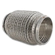 Load image into Gallery viewer, Vibrant SS Flex Coupling w/ Interlock Liner and Mesh Braid 3in Inlet/Outlet x 6in long - Side View