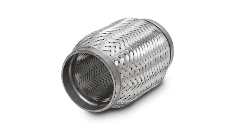 Vibrant SS Flex Coupling with Inner Braid Liner 2.5in inlet/outlet x 8in flex length - Side View