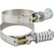 Load image into Gallery viewer, Vibrant SS T-Bolt Clamps Pack of 2 Size Range: 2.46in to 2.76in OD For use w/ 2.25in ID Coupling - Back View
