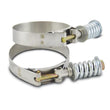 Load image into Gallery viewer, Vibrant SS T-Bolt Clamps Pack of 2 Size Range: 3.53in to 3.83in OD For use w/ 3.25in ID Coupling - Side View