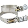 Load image into Gallery viewer, Vibrant SS T-Bolt Clamps Pack of 2 Size Range: 4.28in to 4.58in OD For use w/ 4in ID Coupling - Main Product View