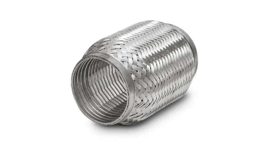 Vibrant SS Turbo Flex Coupling With Interlock Liner 2in Inlet/Outlet x 6in Long - Side View