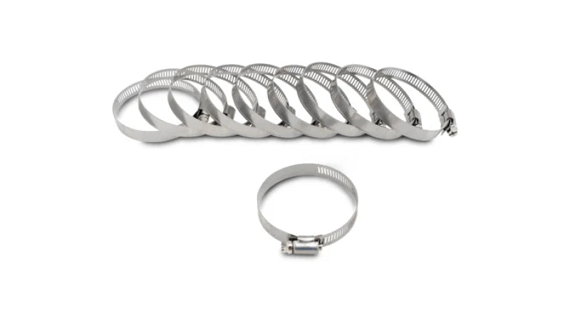 Vibrant S.S. Worm Gear Clamps Pack of 10 - Clamping Range: 0.44in - 0.90in (11mm - 23mm) - Side View