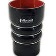 Load image into Gallery viewer, Vibrant Silicone Coupling 4 Ply Aramid CAC Transition Hose 3.25in x 3in Inlet/Outlet - Black - Back View