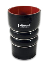 Load image into Gallery viewer, Vibrant Silicone Coupling 4 Ply Aramid CAC Transition Hose 3.25in x 3in Inlet/Outlet - Black - Back View