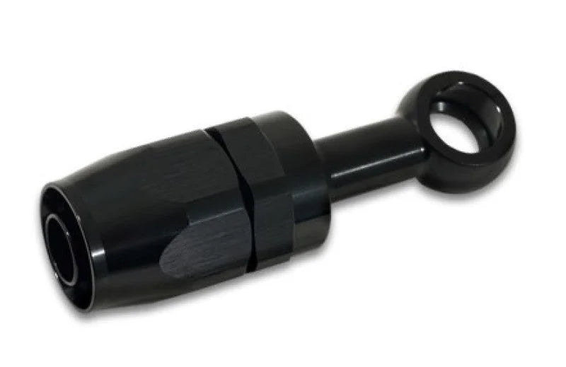 Vibrant Single -6AN x 12mm ID Banjo to Hose End Aluminum Fitting - Detail View