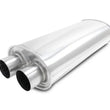 Load image into Gallery viewer, Vibrant StreetPower Oval Muffler 2.50-inch Dual Inlet/Outlet 18-inch Body Length - Side View