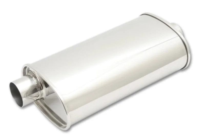 Vibrant StreetPower Oval Muffler 3.50in Inlet/Outlet (Offset-Center) - Detail View