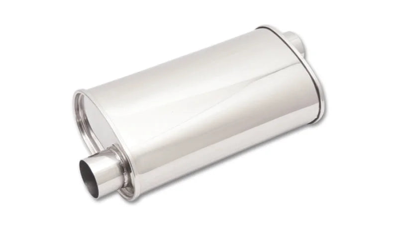 Vibrant StreetPower Oval Muffler 5in x 9in x 15in - 2.25in inlet/outlet (Offset-Offset Same Side) - Back View