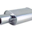Load image into Gallery viewer, Vibrant StreetPower Oval Muffler with 4in Round Tip Angle Cut Rolled Edge - 2.5in inlet I.D. - Main Product View