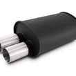 Load image into Gallery viewer, Vibrant Streetpower Flat Blk Muffler 9.5x6.75x15in Body Inlet ID 3in Tip OD 3in w/Dual Straight Tips - Main Product View