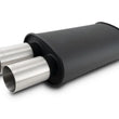 Load image into Gallery viewer, Vibrant Streetpower Flat Blk Muffler 9x5x15in Body 2.5in Inlet ID 3in Tip OD w/Dual Straight Tips