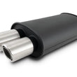 Load image into Gallery viewer, Vibrant Streetpower Flat Blk Muffler 9x5x15in Body 2.5in Inlet ID 3in Tip OD w/Dual Angle Tips - Main Product View