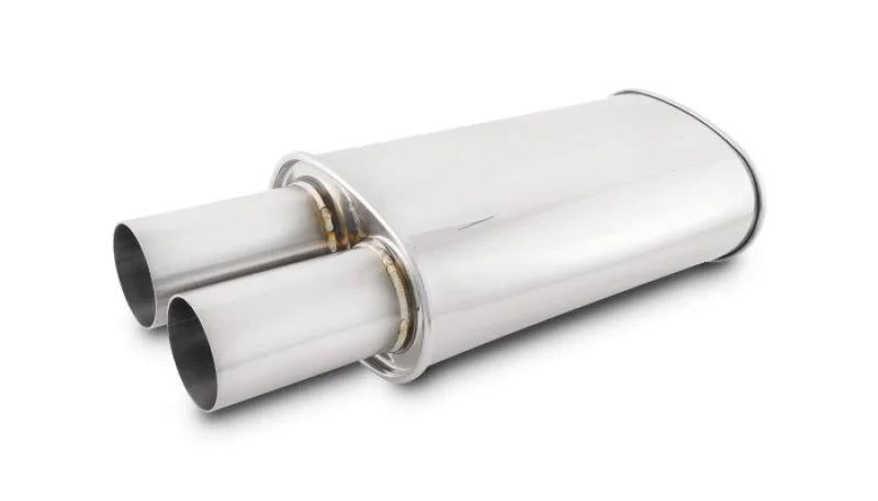 Vibrant Streetpower Oval Muffler w/3.00in Round Straight Cut Tip (2.50in Inlet) - Main Product View