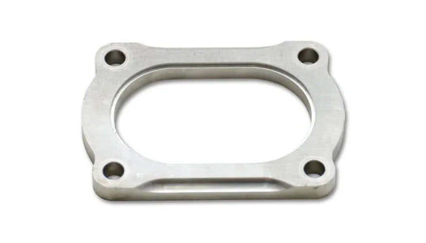 Vibrant T304 SS 4 Bolt Flange for 3.5in O.D. Oval tubing - Side View