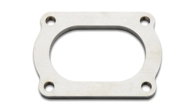 Vibrant T304 SS 4 Bolt Flange for 3in O.D. Oval tubing - Side View