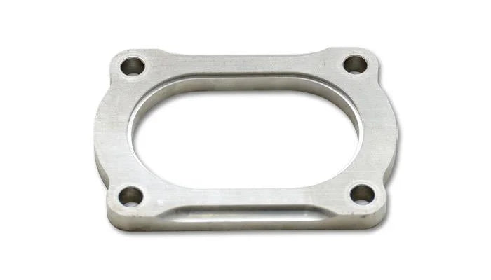 Vibrant T304 SS 4 Bolt Flange for 3in O.D. Oval tubing - Back View