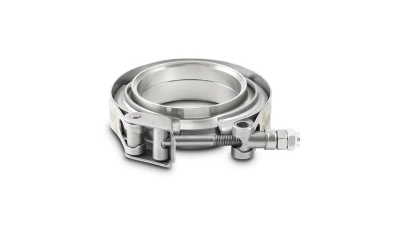 Vibrant T304 SS V-Band Flange Assembly for 1.75in O.D. Tubing incl 2 V-Band flanges & 1 V-Band Clamp - Main Product View