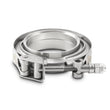 Load image into Gallery viewer, Vibrant T304 SS V-Band Flange Assembly for 3.5in O.D. Tubing incl 2 V-Band flanges &amp; 1 V-Band Clamp - Main Product View