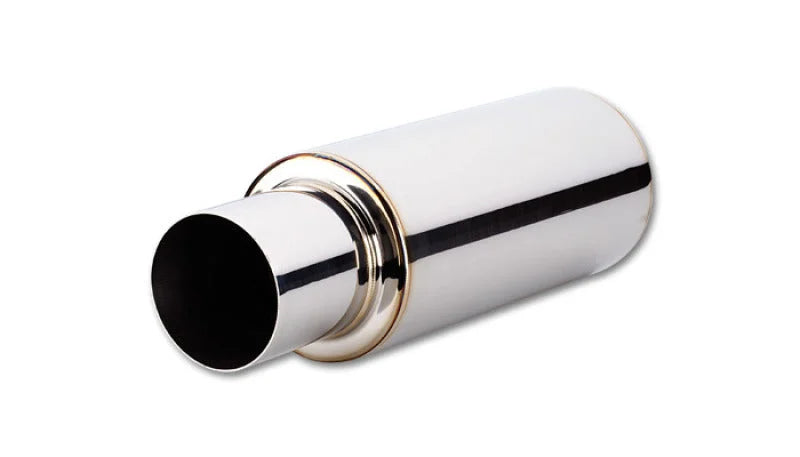 Vibrant TPV Round Muffler (23in Long) with 4in Round Tip Straight Cut - 2.5in inlet I.D. - Side View