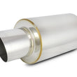 Load image into Gallery viewer, Vibrant TPV Turbo Round Muffler (17in Long) with 4in Round Tip Angle Cut - 3in inlet I.D. - Side View