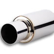Load image into Gallery viewer, Vibrant TPV Turbo Round Muffler (17in Long) with 4in Round Tip Straight Cut - 3in inlet I.D. - Side View